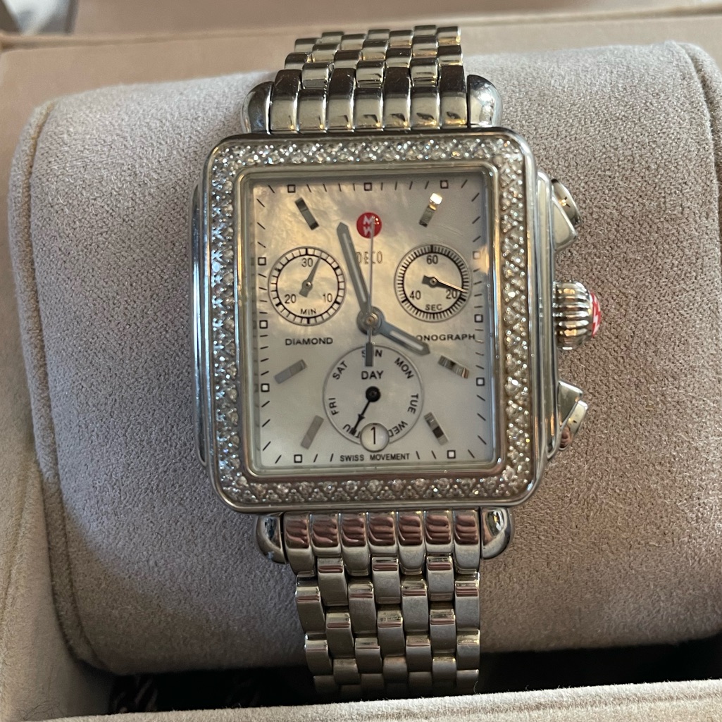 Michele Deco Diamond Chronograph Mother Of Pearl